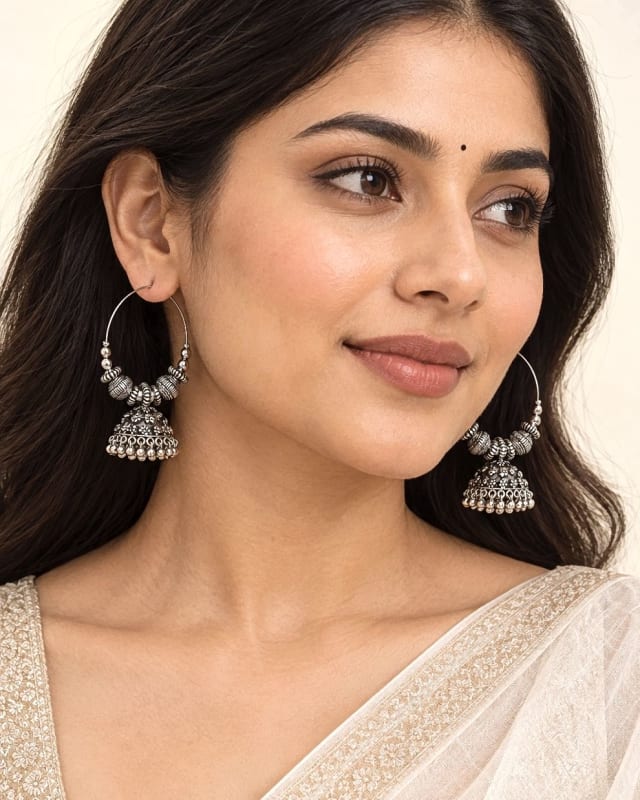 Zoya Oxidised Jhumkas