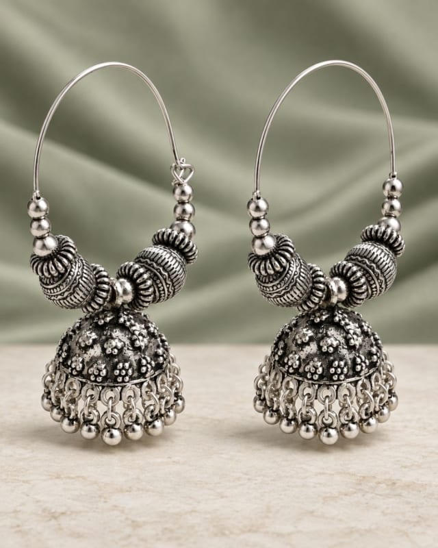 Zoya Oxidised Jhumkas