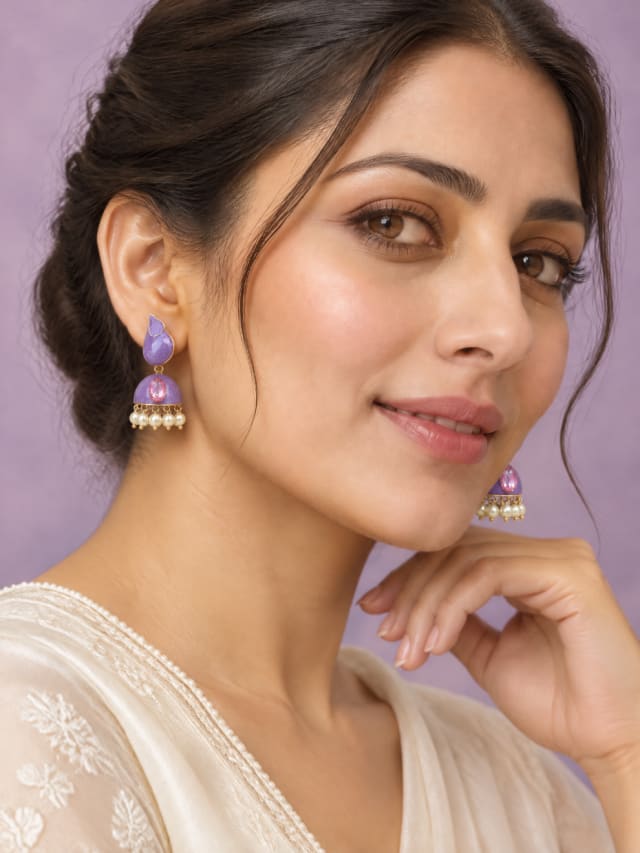 Zoya Turkish Lavender Jhumkas