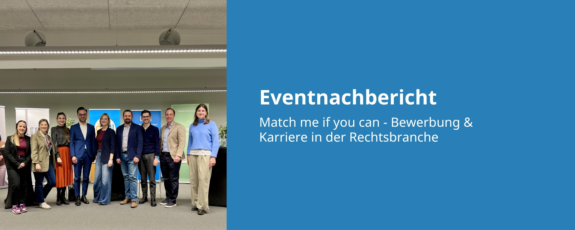 Beitrags Bild: Eventnachbericht: Match me if you can - Bewerbung und Karriere in der Rechtsbranche