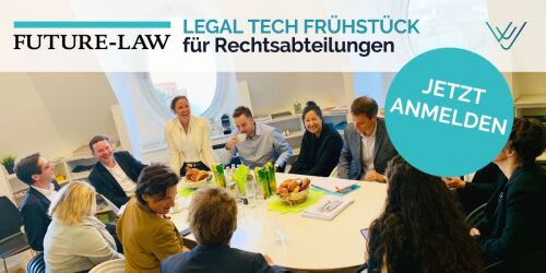 Titelbild der Veranstaltung: Legal Tech Frühstück für Rechtsabteilungen