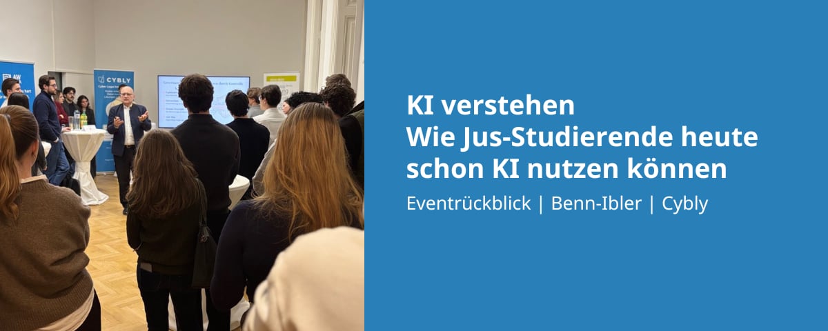 Beitrags Bild: KI verstehen – Wie Jus-Studierende heute schon KI nutzen können - Eventnachbericht