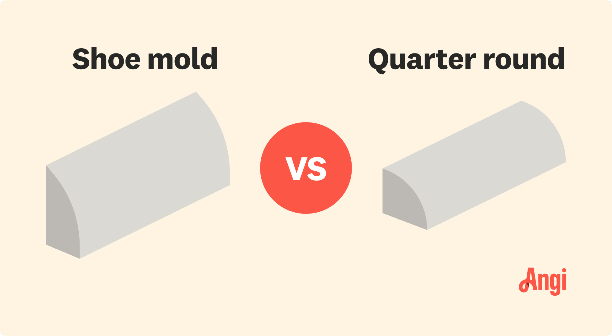 Shoe mold versus quarter round visual comparison