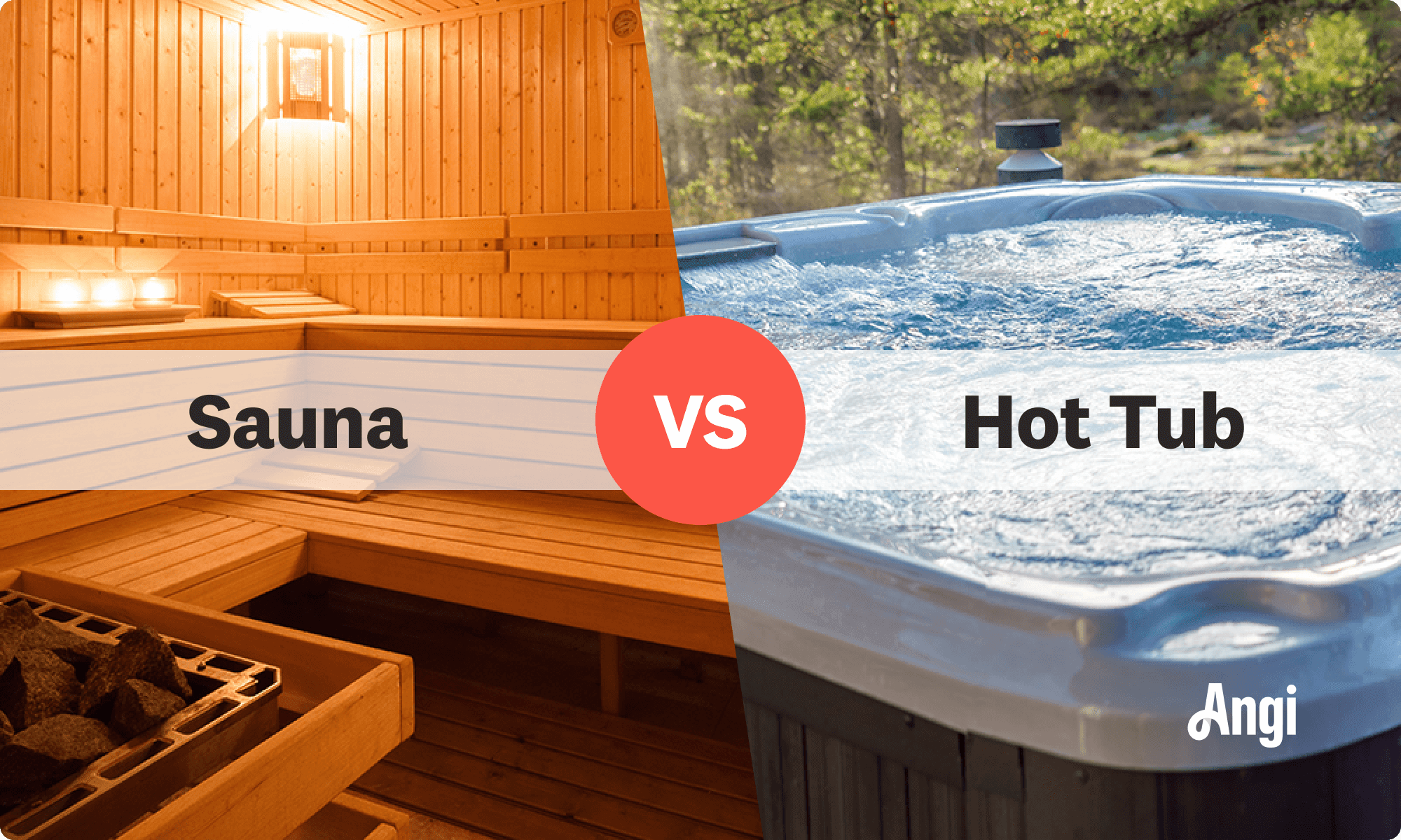 Sauna versus hot tub visual comparison