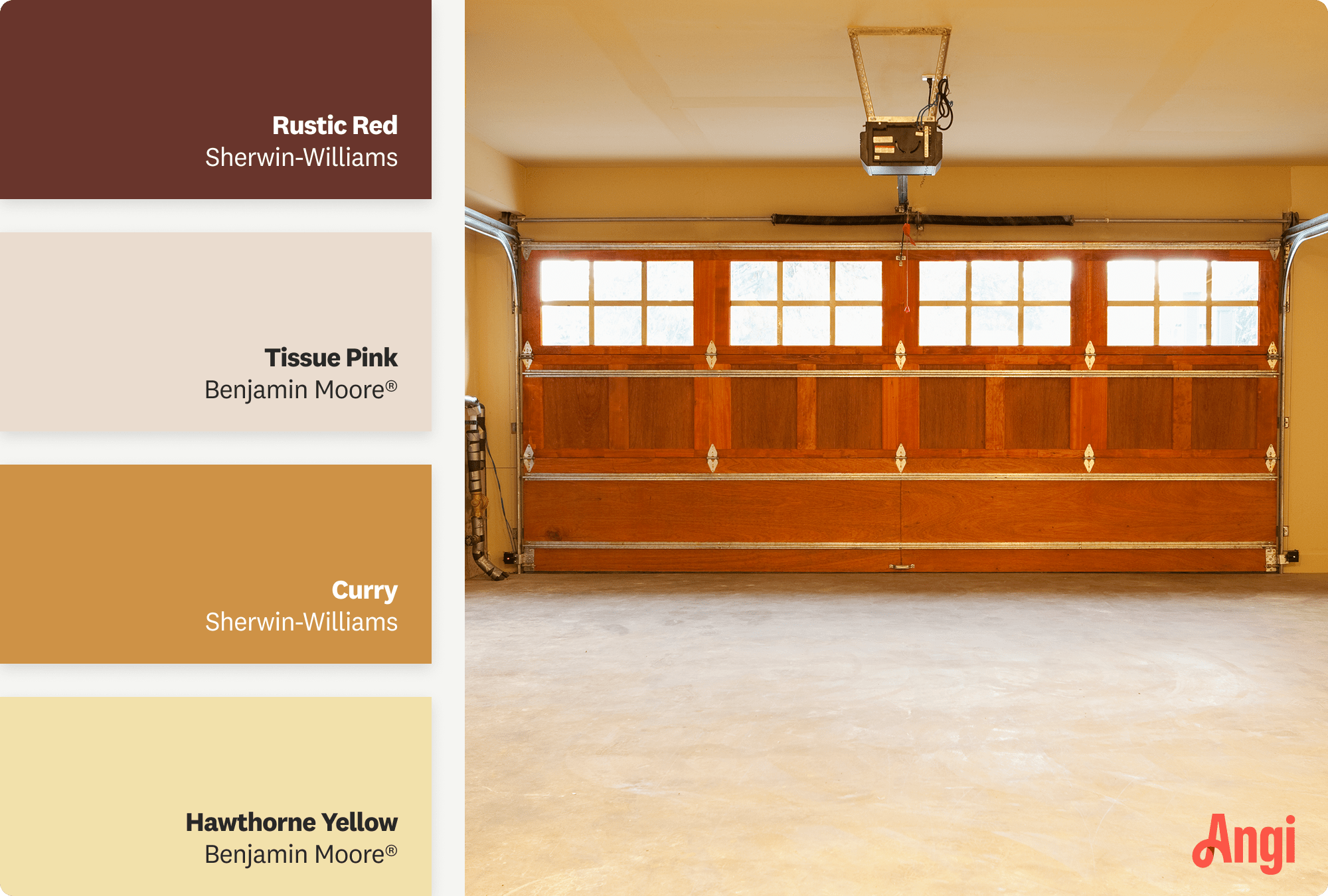 Warm shades for concrete flooring, including different tones of warm paints