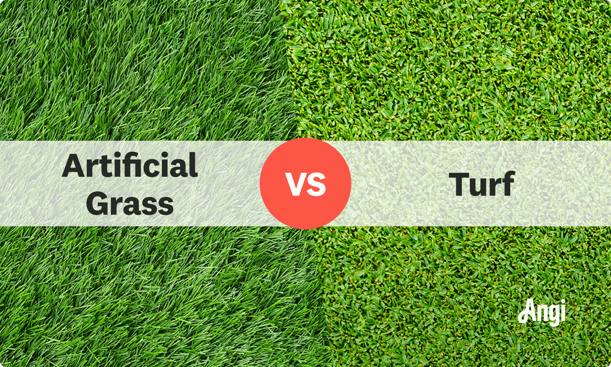 Artificial grass versus turf visual comparison
