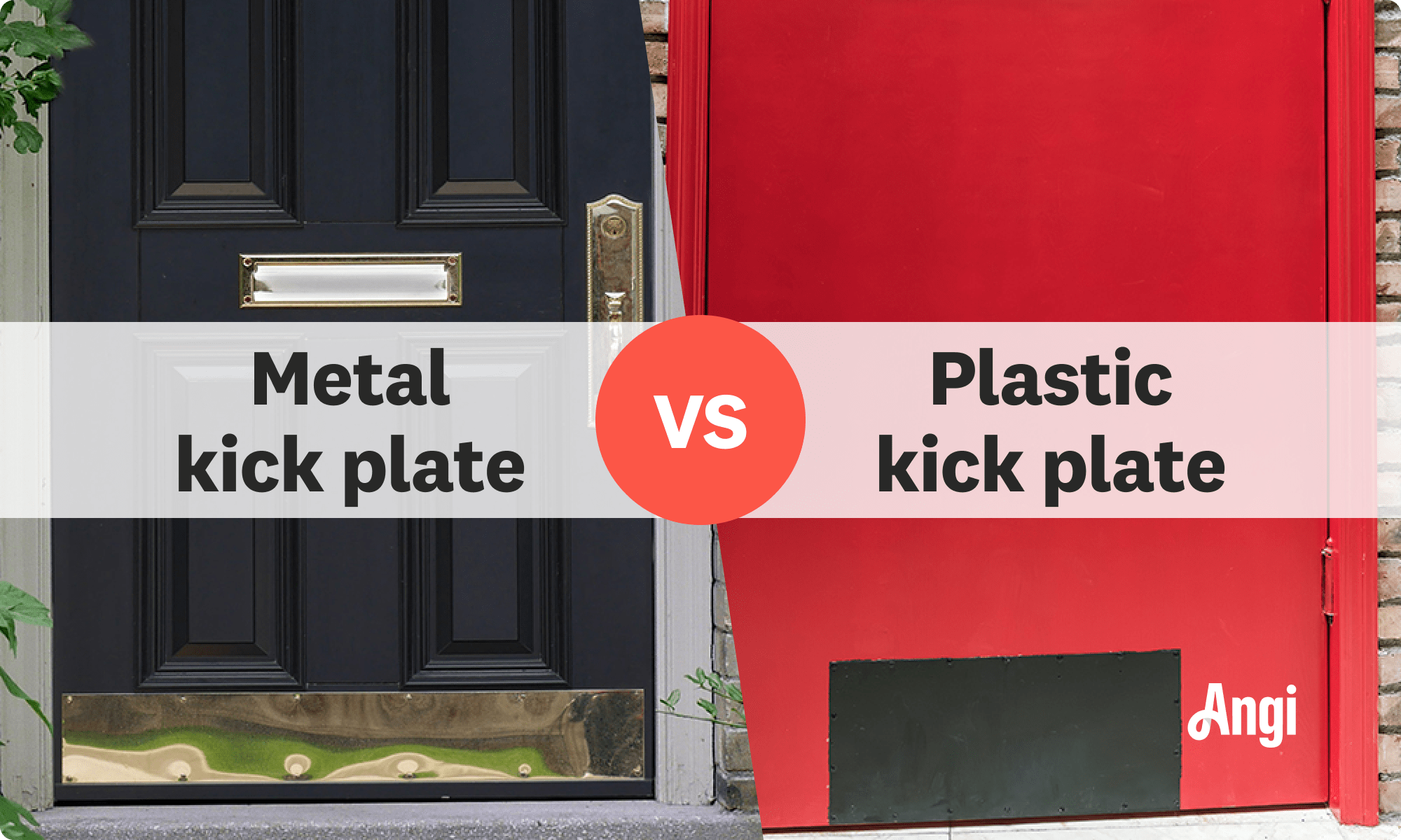 Metal versus plastic kick plates visual comparison