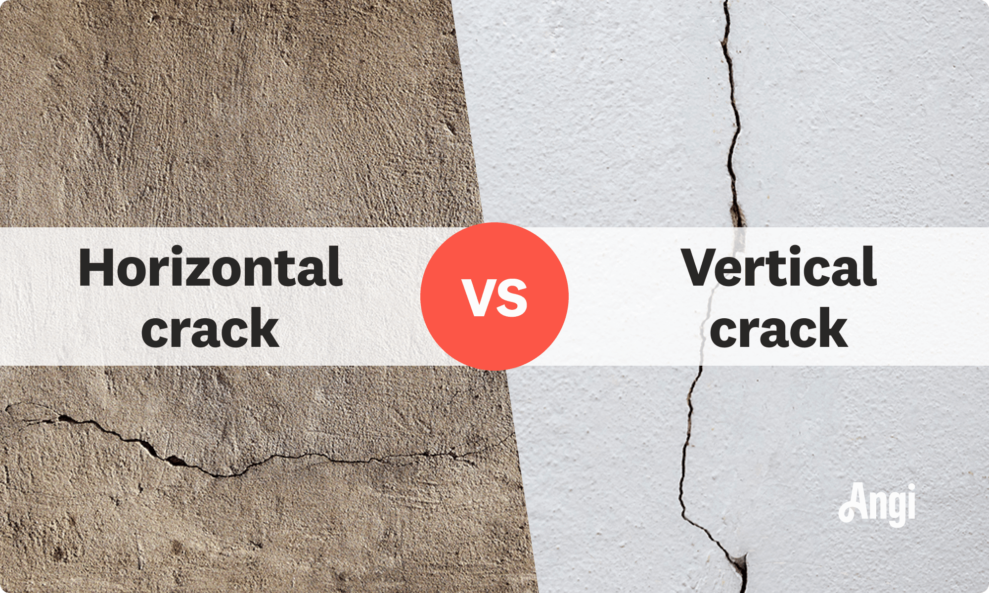 Horizontal versus vertical crack visual comparison