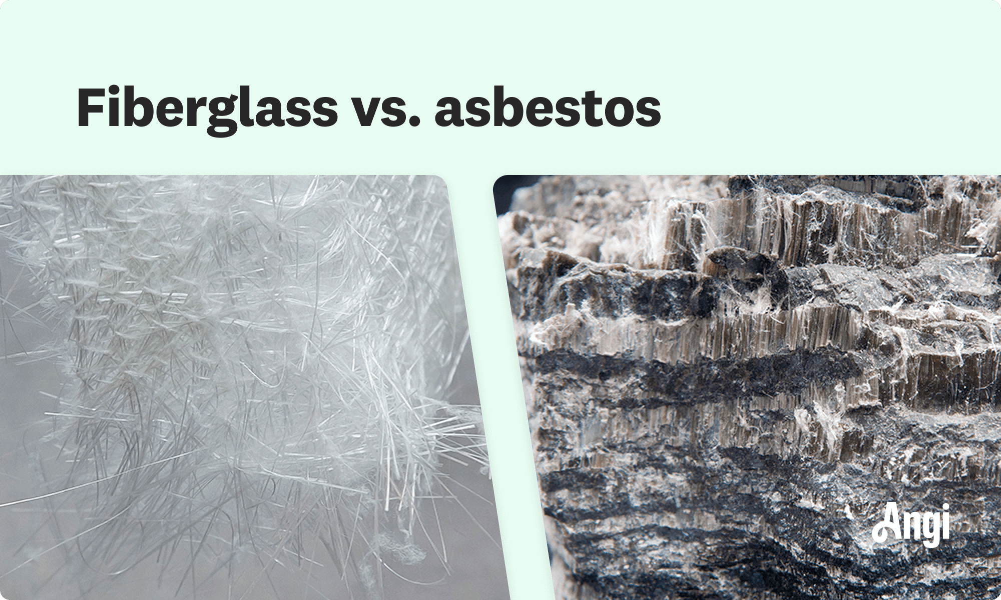 Fiberglass versus asbestos compared visually