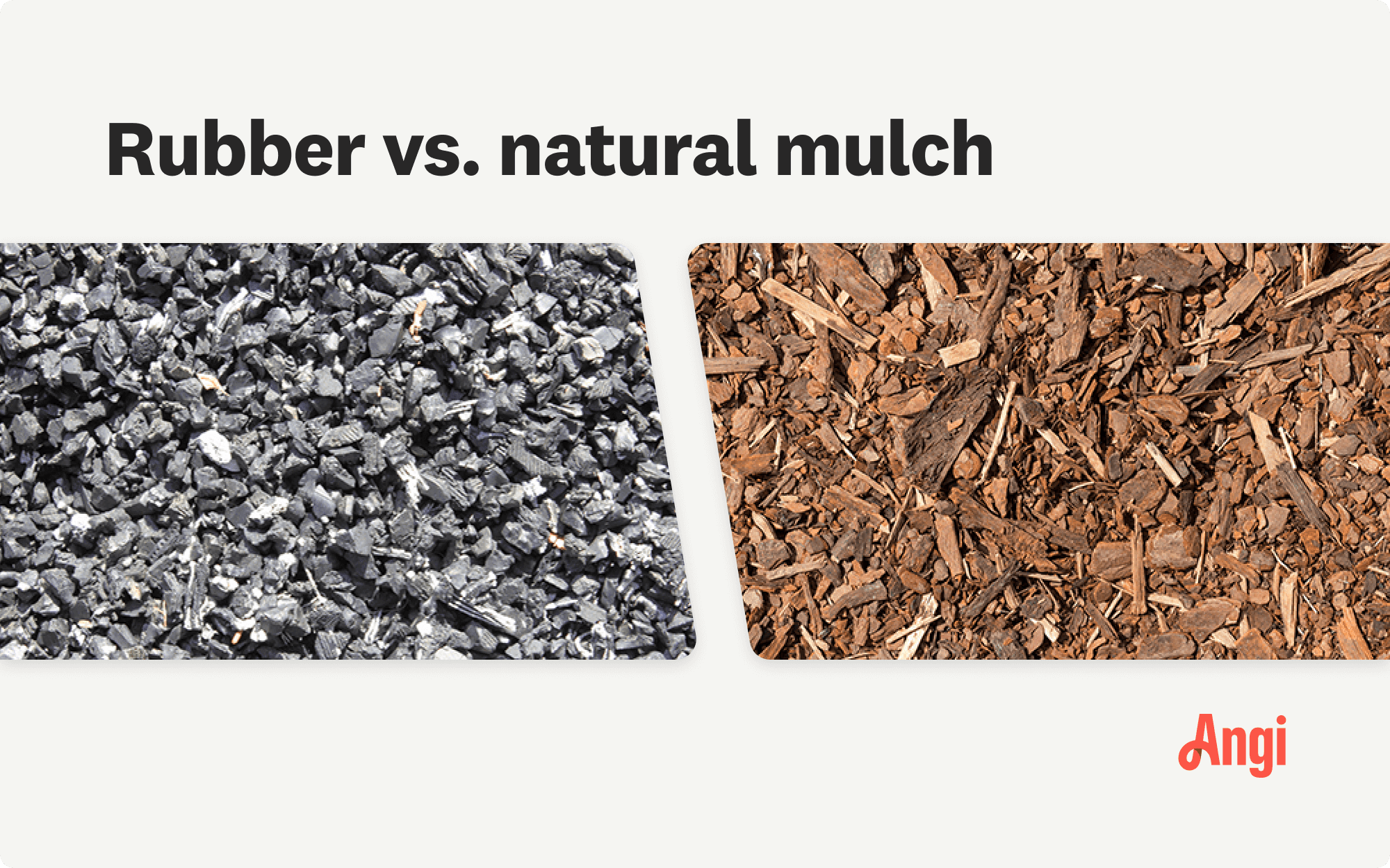 Rubber versus natural mulch compared visually