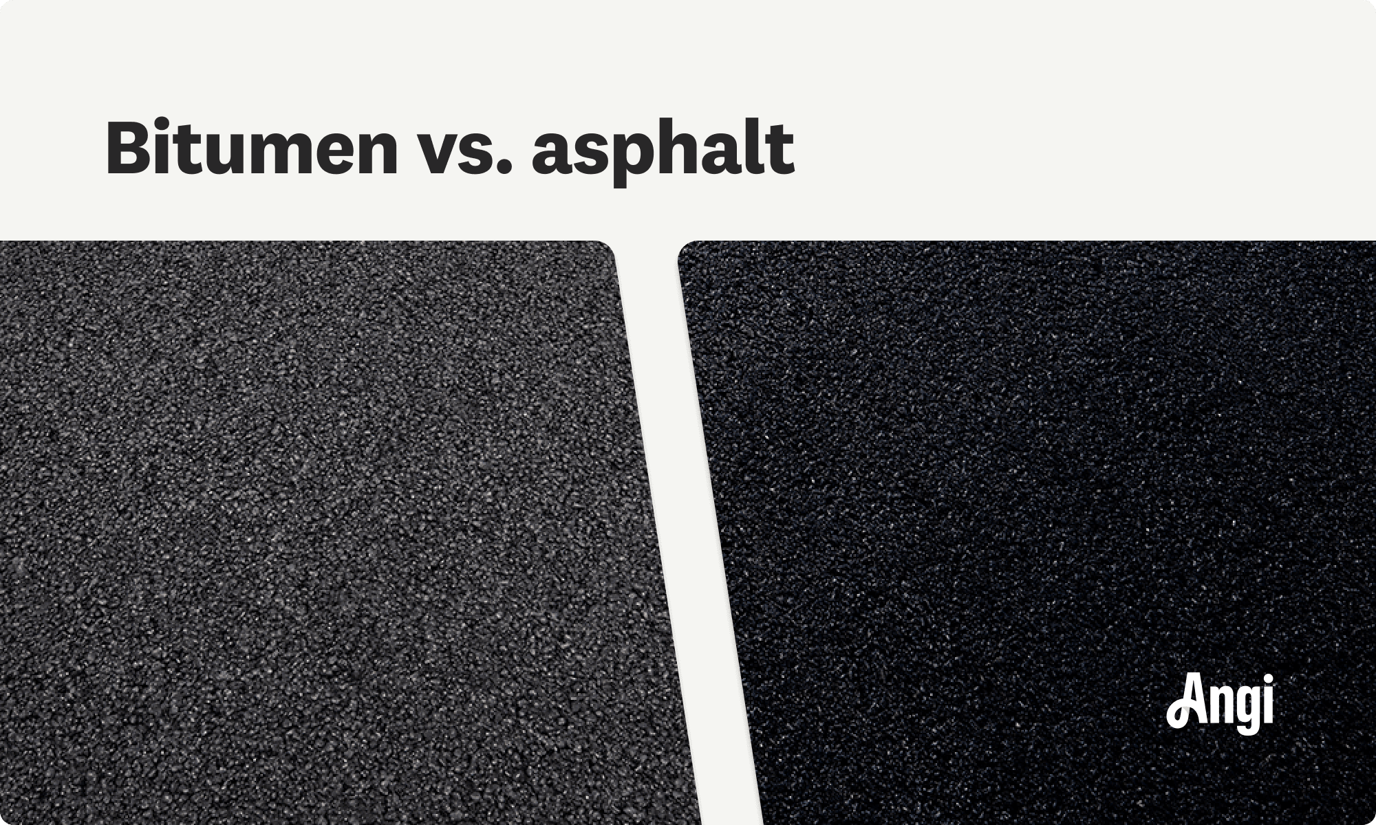Bitumen versus asphalt compared visually