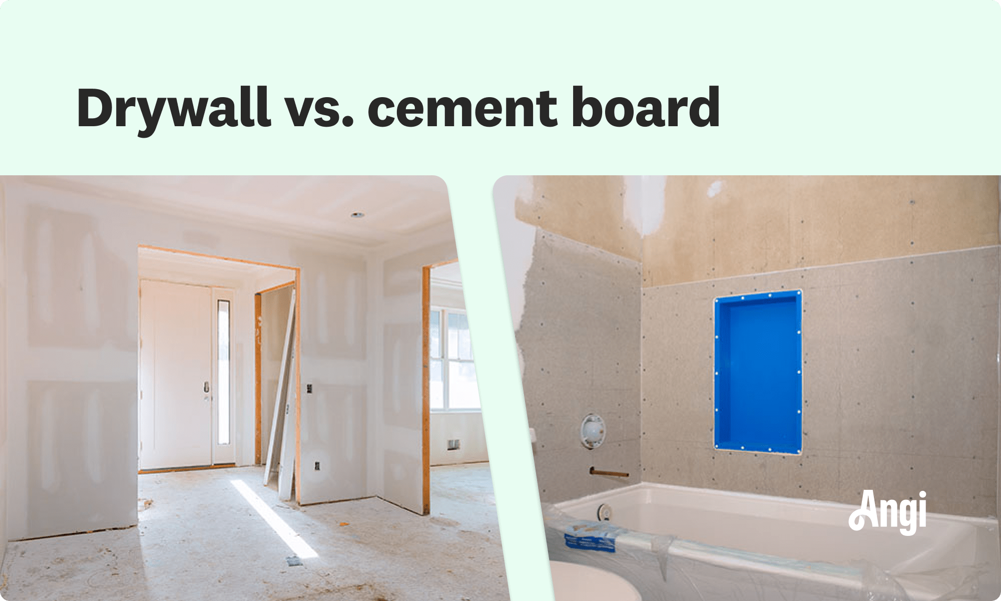 Drywall versus cement board compared visually