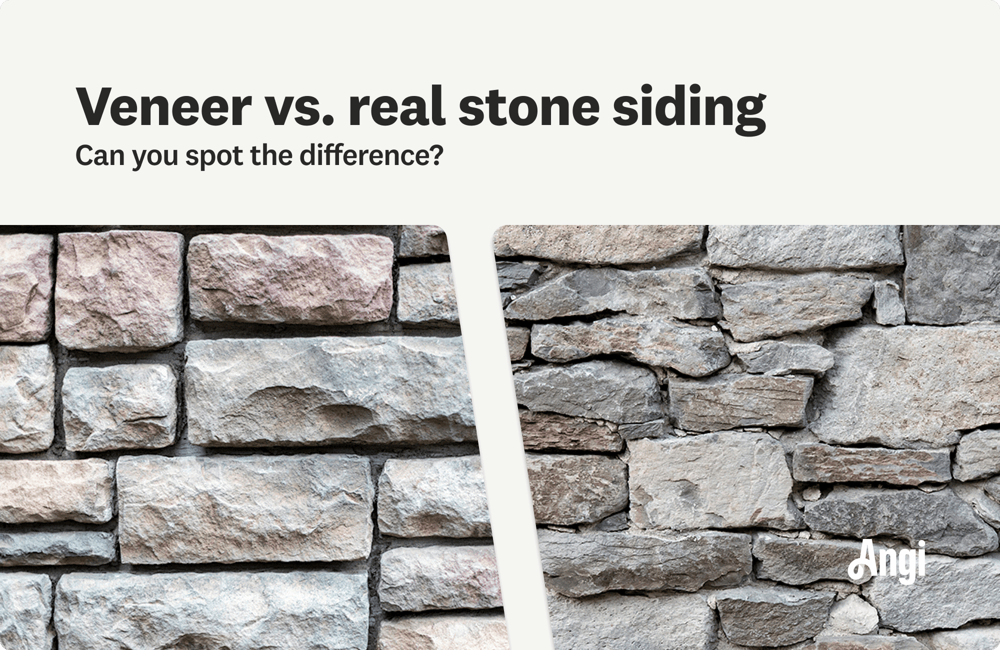 Veneer siding versus real stone siding compared visually