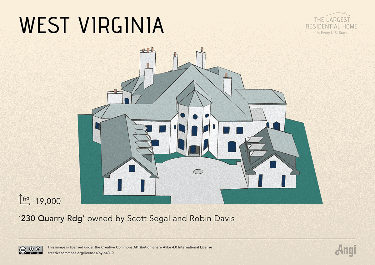 the largest home in West Virginia is 230 Quarry Ridge