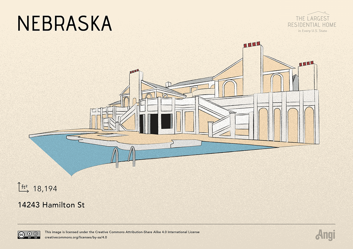 the largest home in Nebraska is 14243 Hamilton St