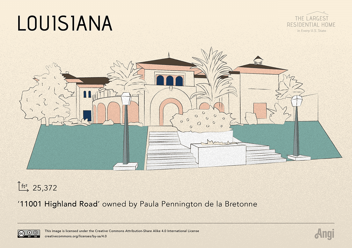 the largest home in Louisiana is 11001 Highland Road