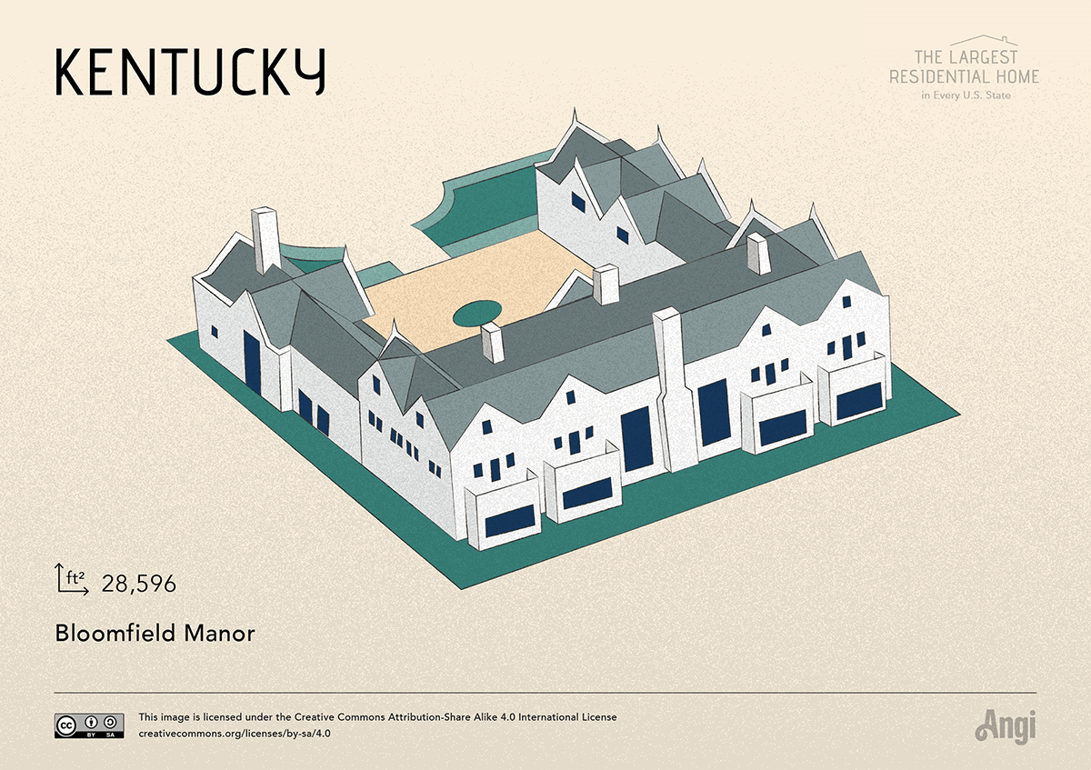the largest home in Kentucky is Bloomfield Manor
