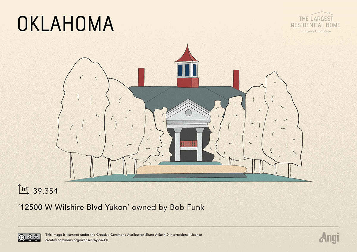the largest home in Oklahoma is 12500 W Wilshire Blvd Yukon owned by Bob Funk