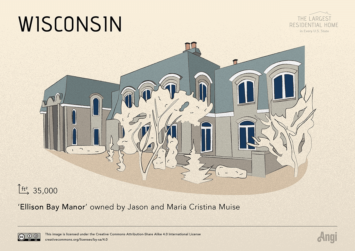 the largest home in Wisconsin is Ellison Bay Manor