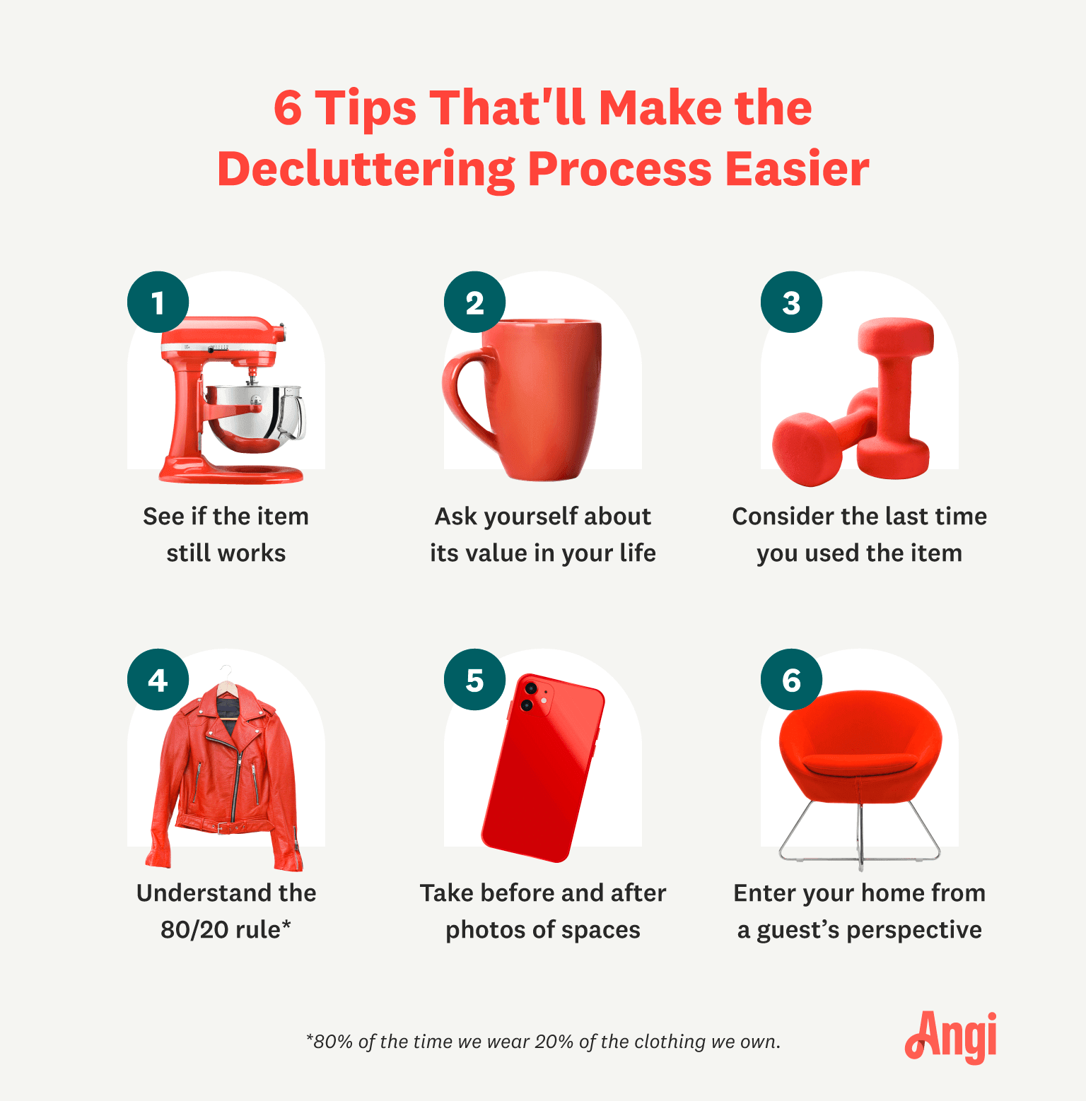 Decluttering tips infographic