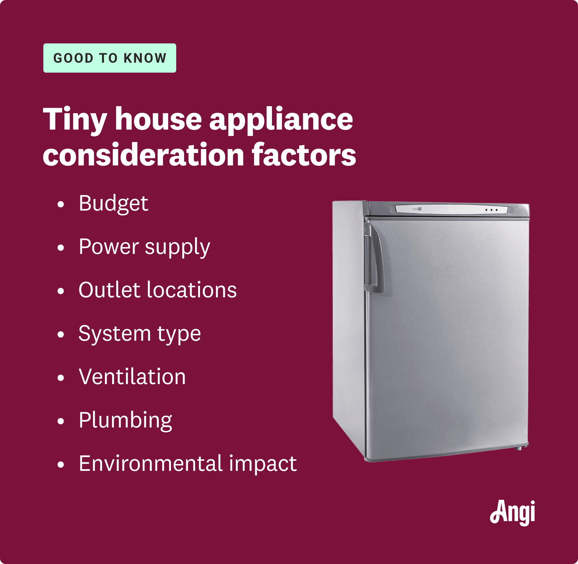 8 Tiny House Appliance Factors