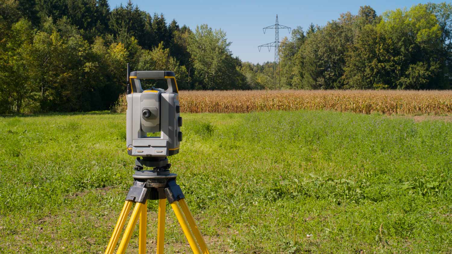 Surveyor equipment outdoors