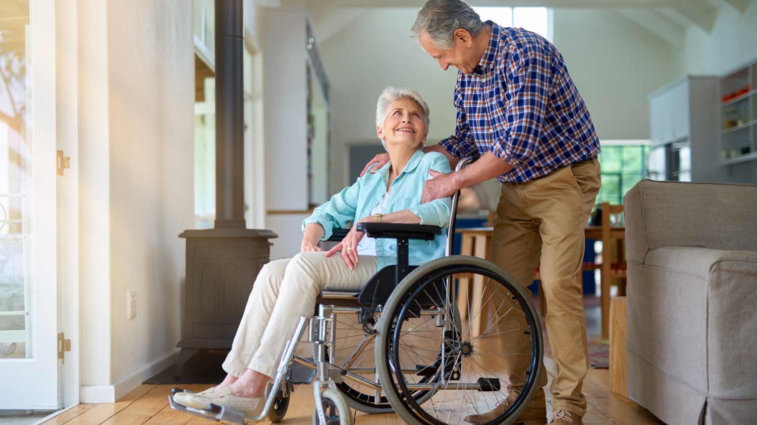 senior couple relaxing at house