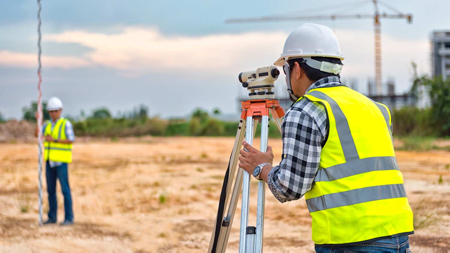 land surveyor with his equipment