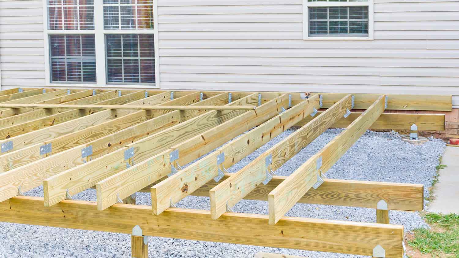 Patio deck under construction