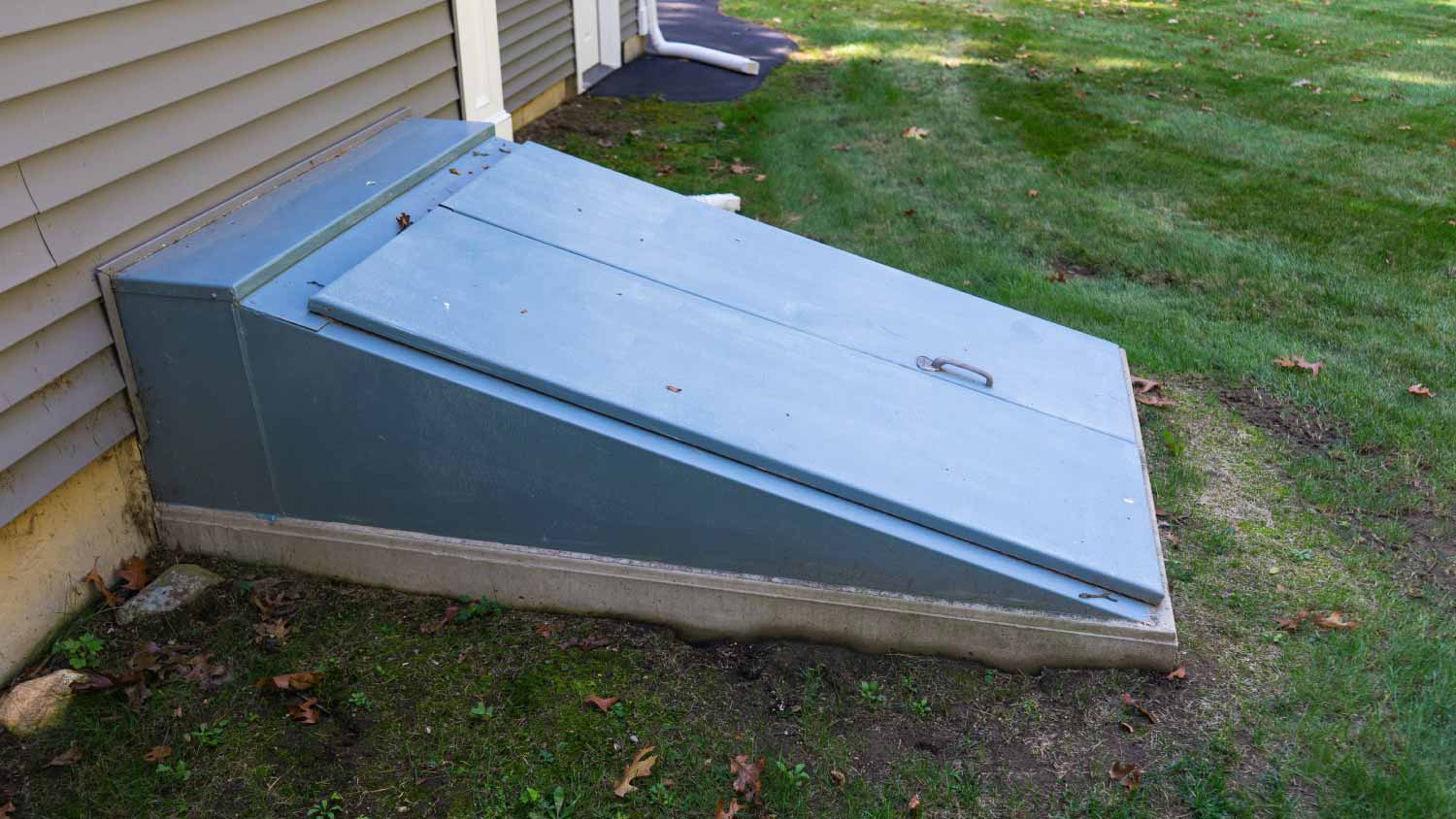 Storm cellar doors closed