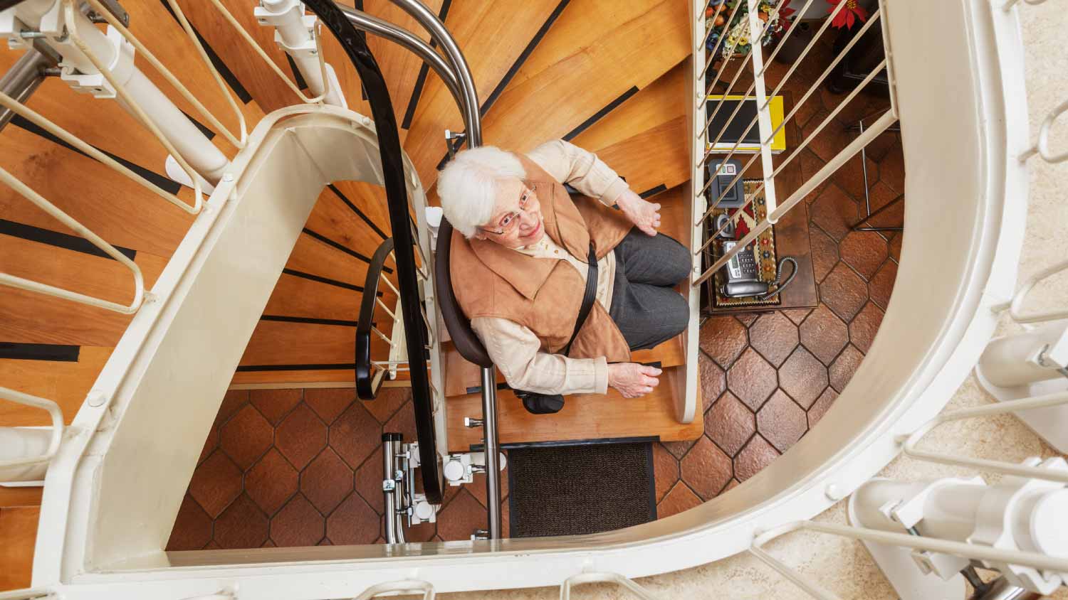 Woman using the stairlift