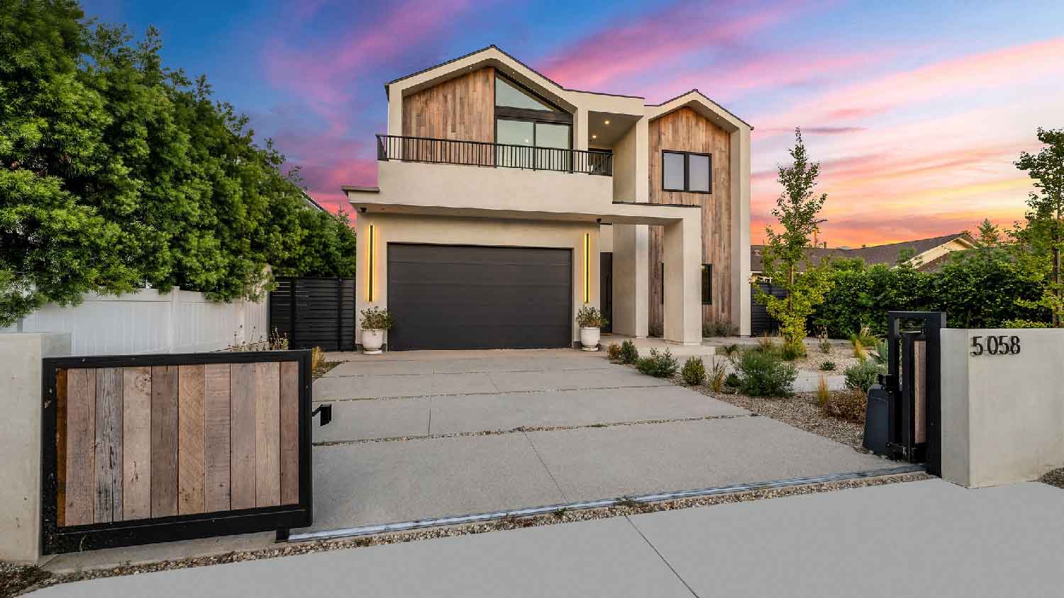 A beautiful house at dusk