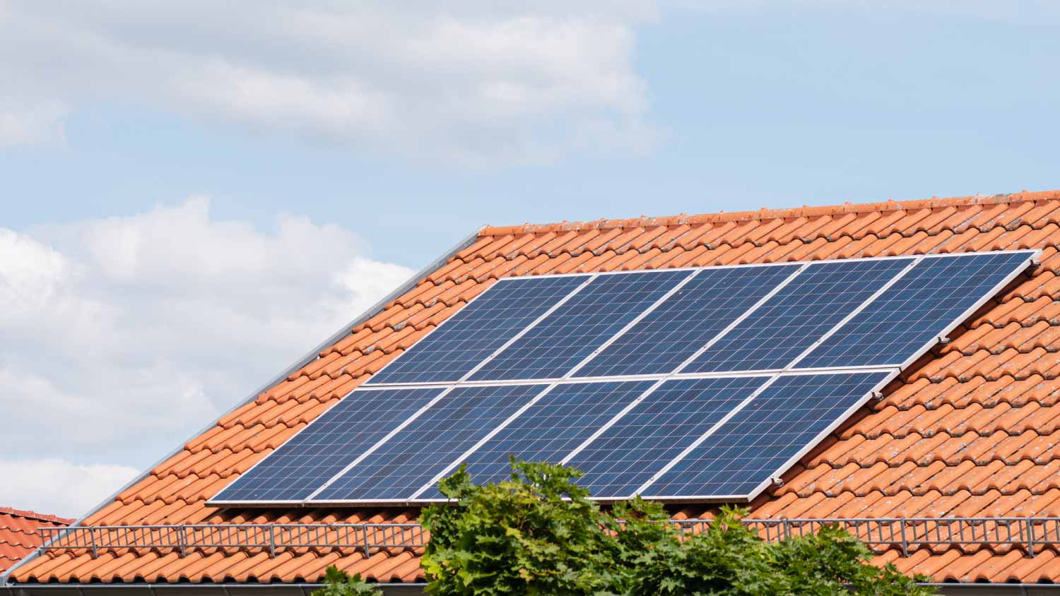 Roof with solar panels