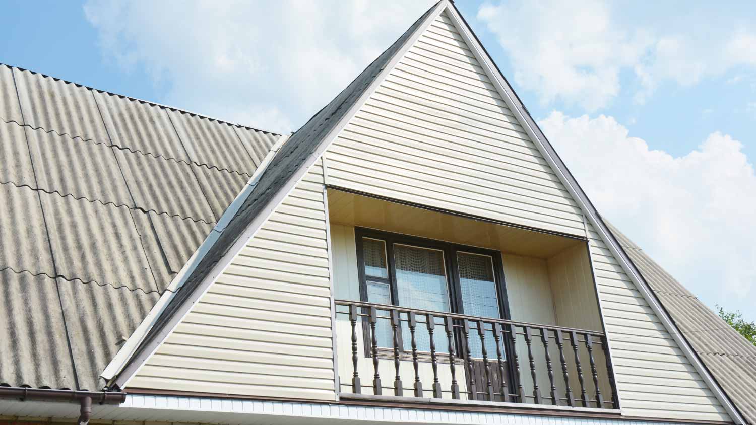 Attic house construction with asbestos