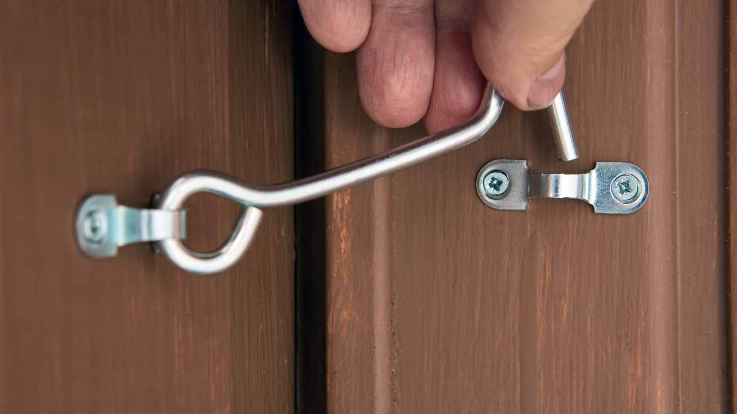 Security hook and eye door lock