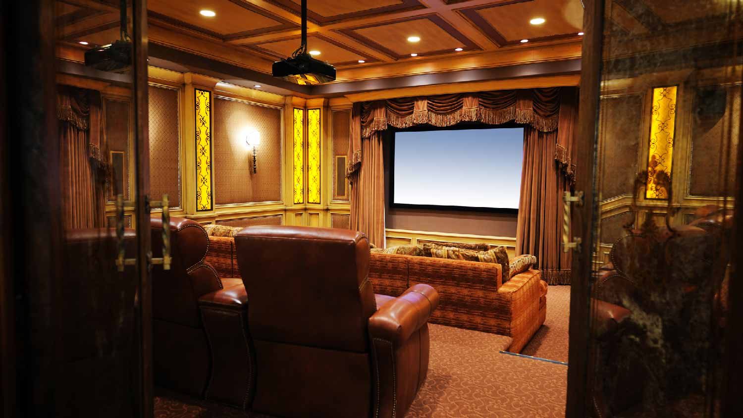 A cellar turned into a home theater