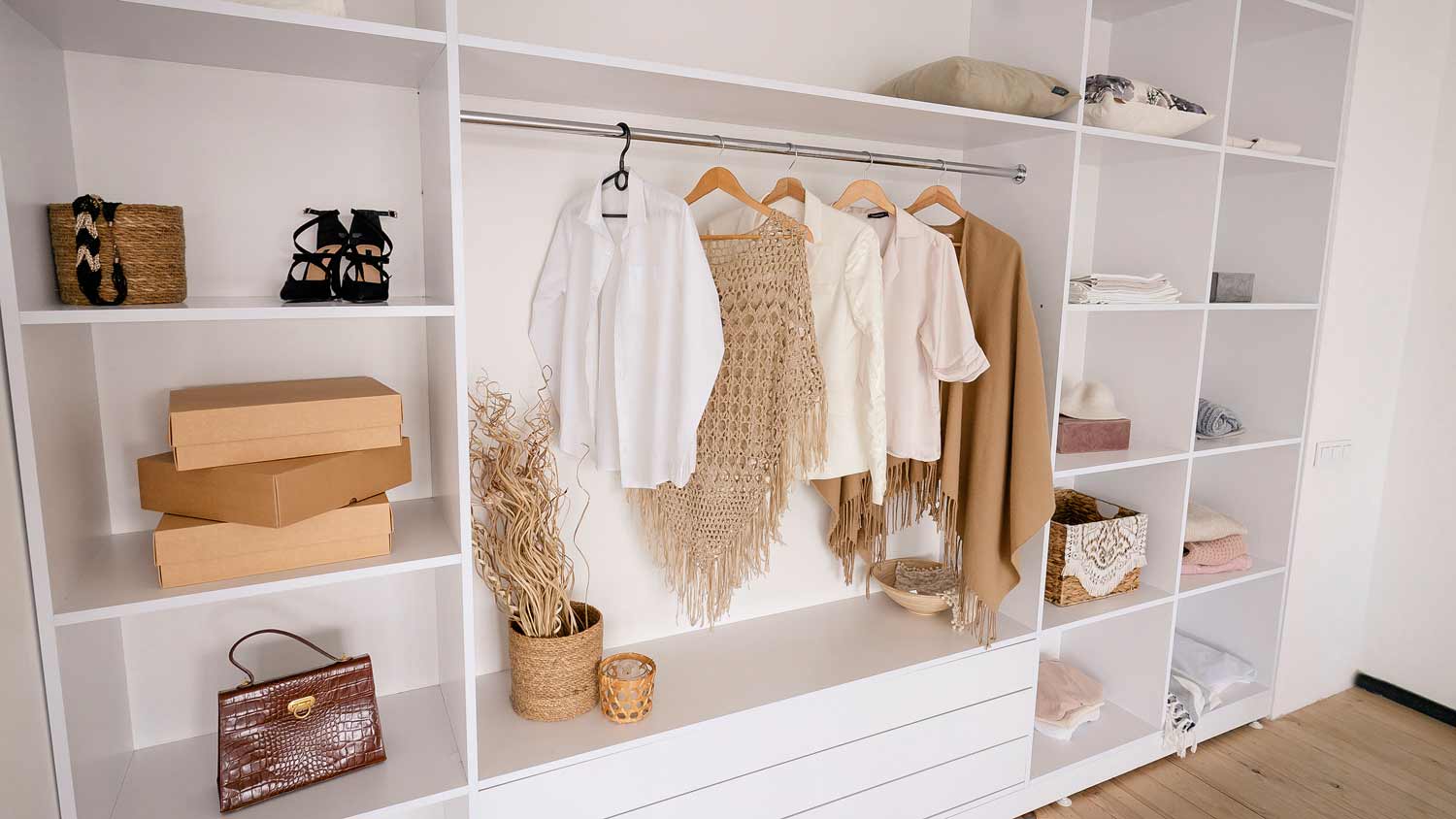 large white built in wardrobe