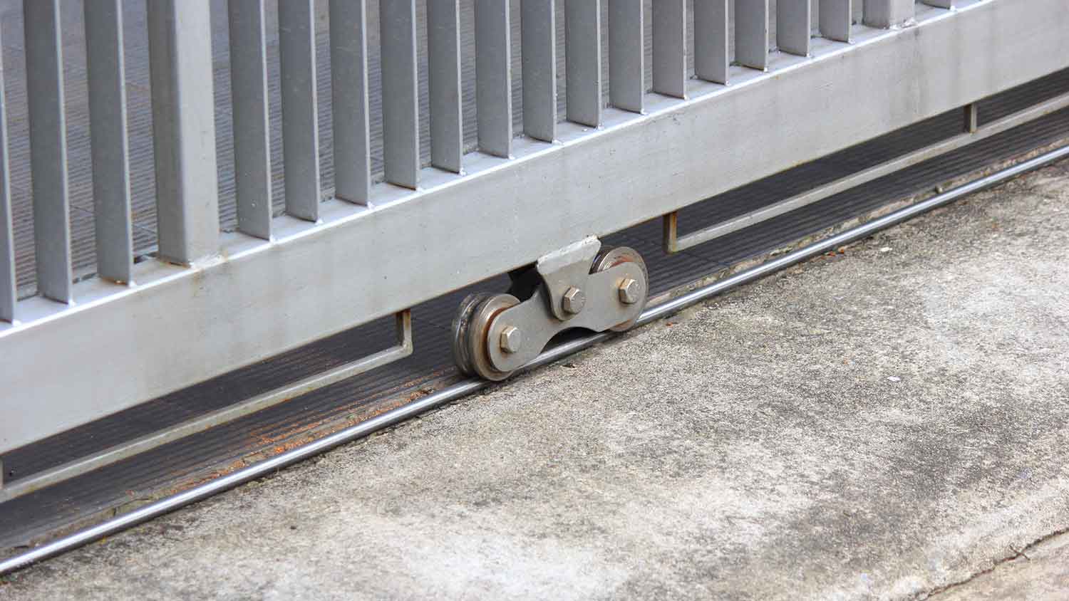 Sliding gate track made from steel