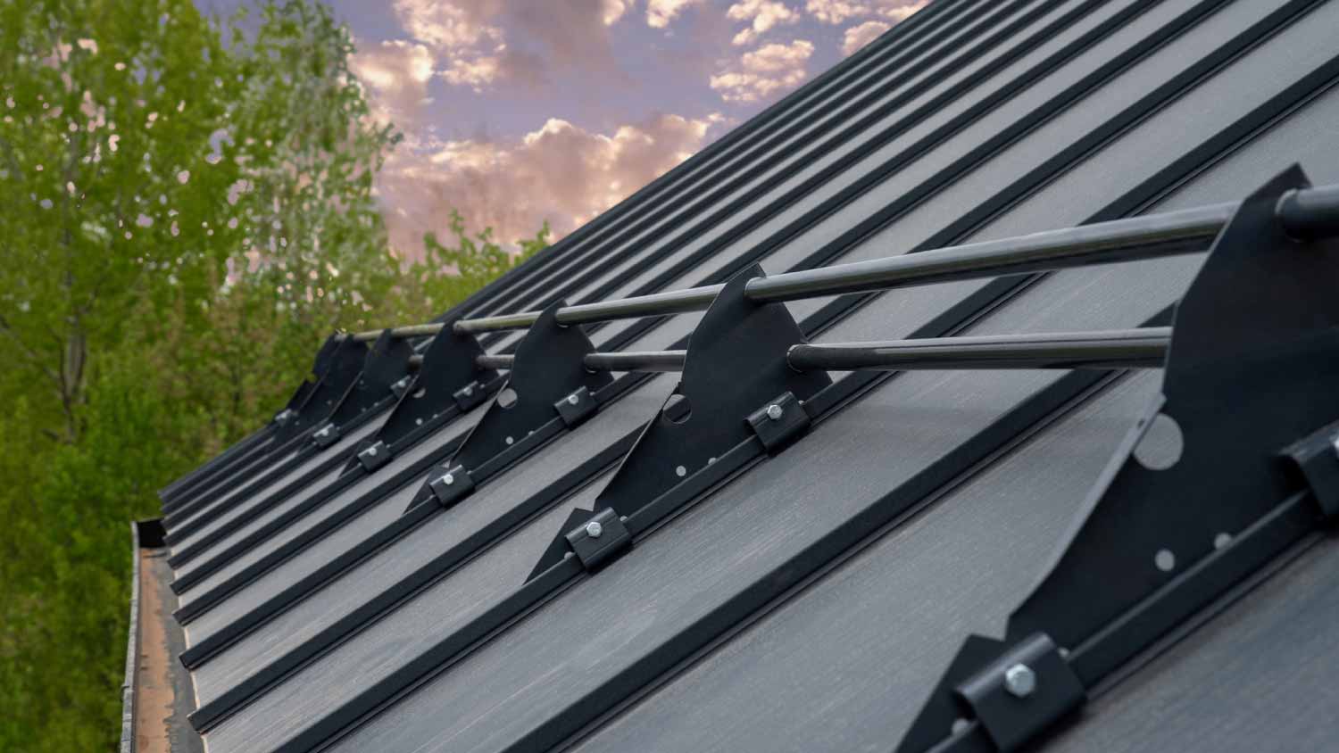 Tubular snow protection for metal roof