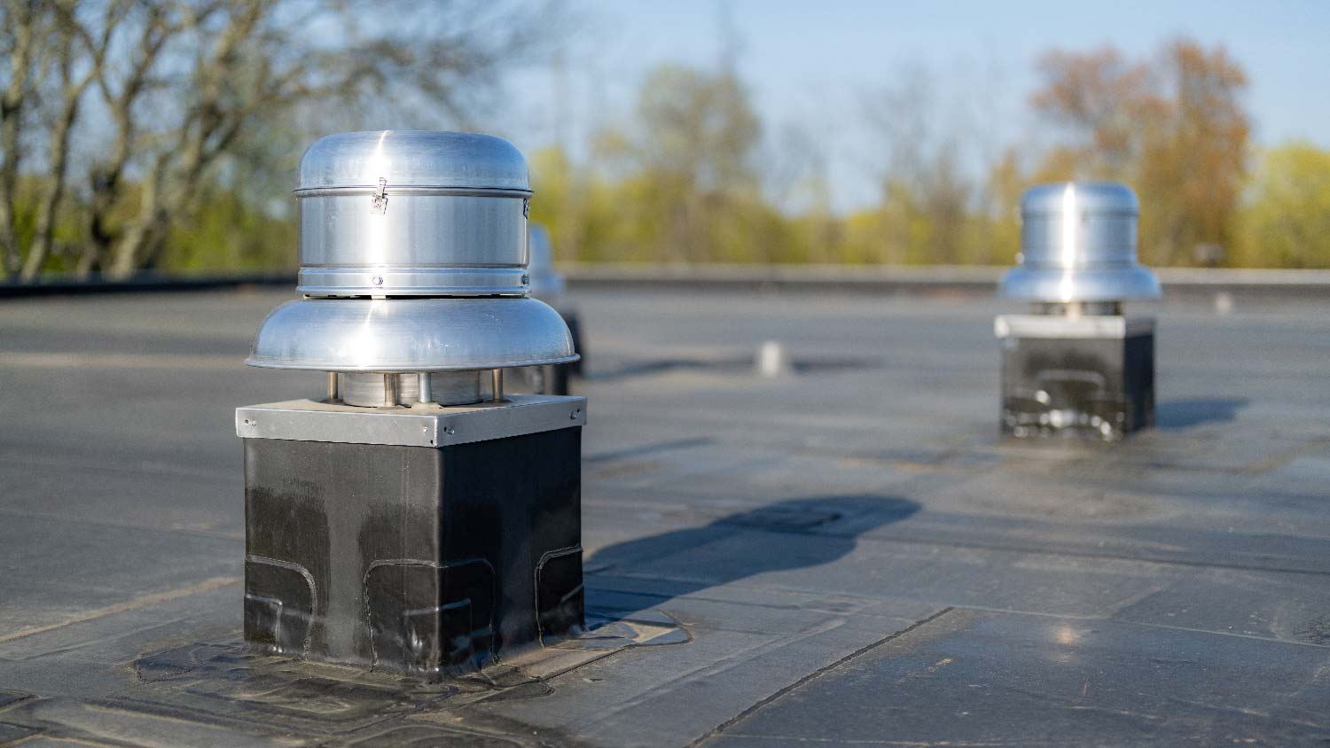 EPDM roofing with roof exhausts