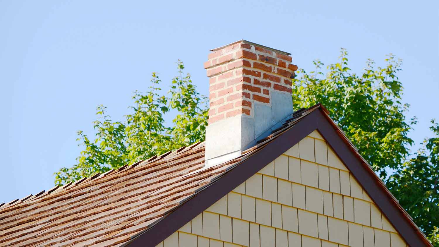 close up of brick chimney