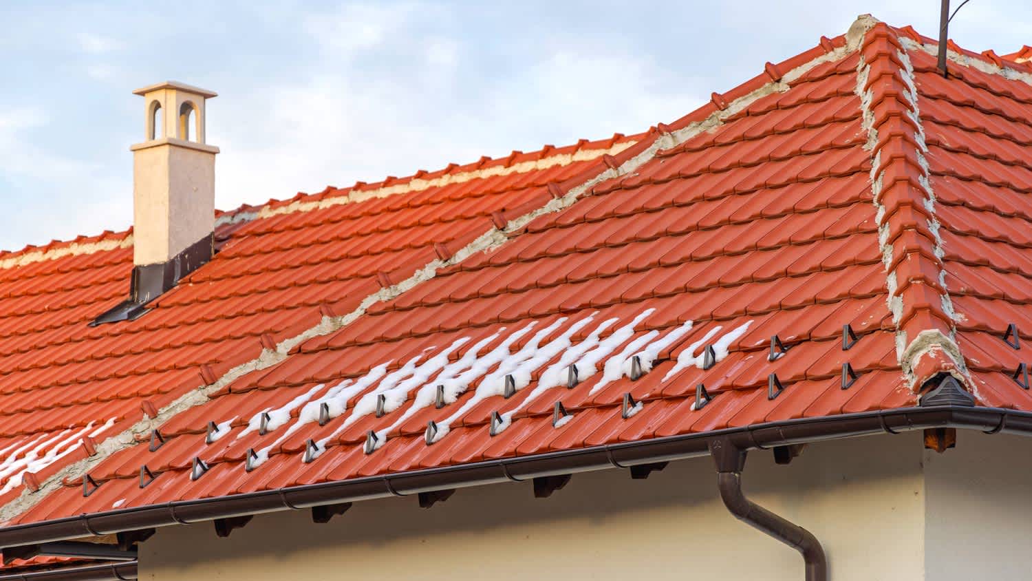 Red roof with snow guards