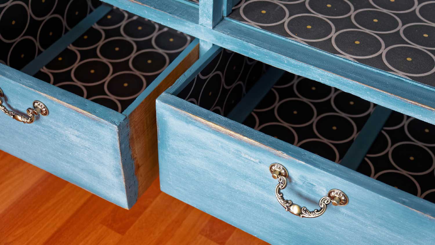 A pair of vintage painted drawers