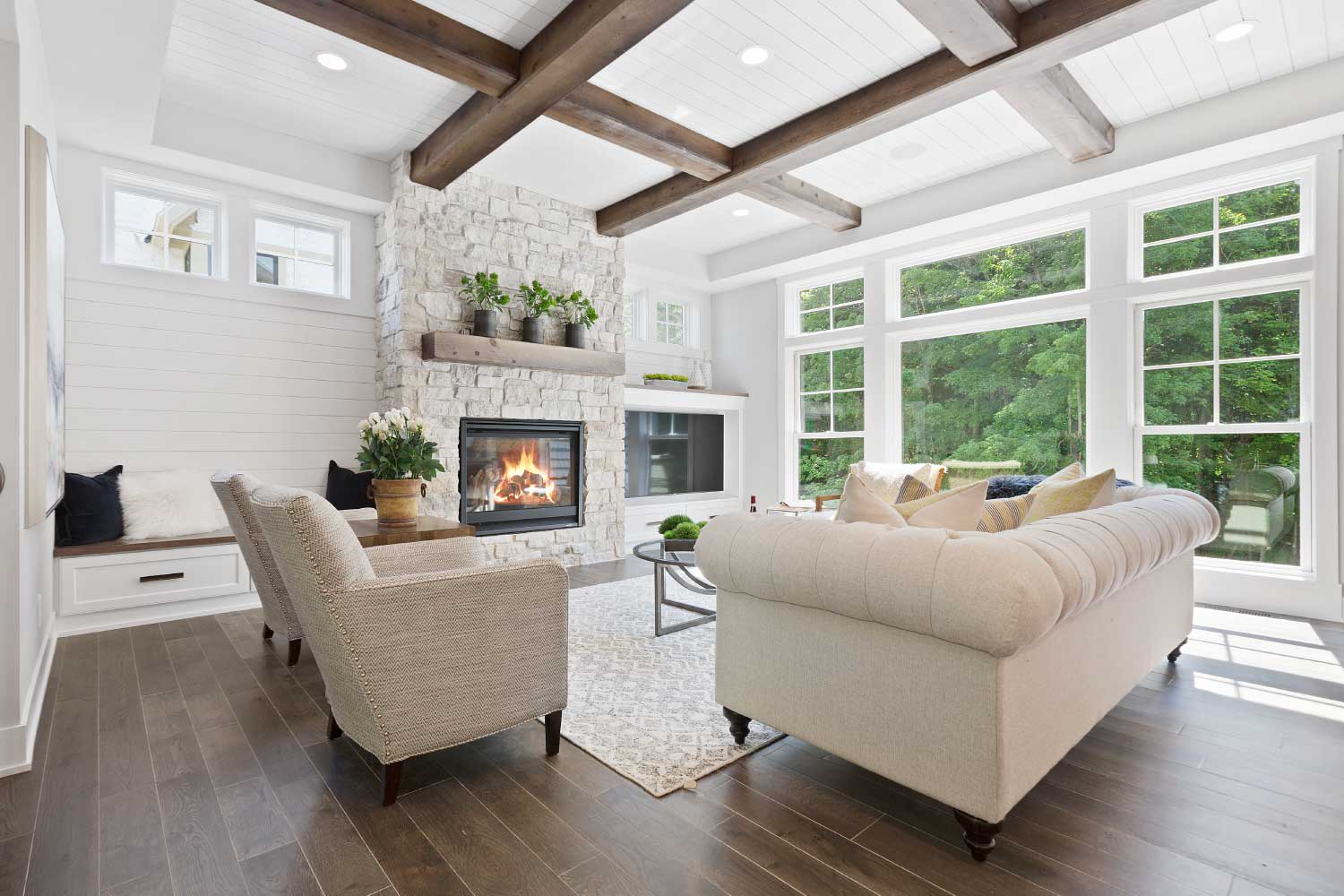 living room with big windows and natural light