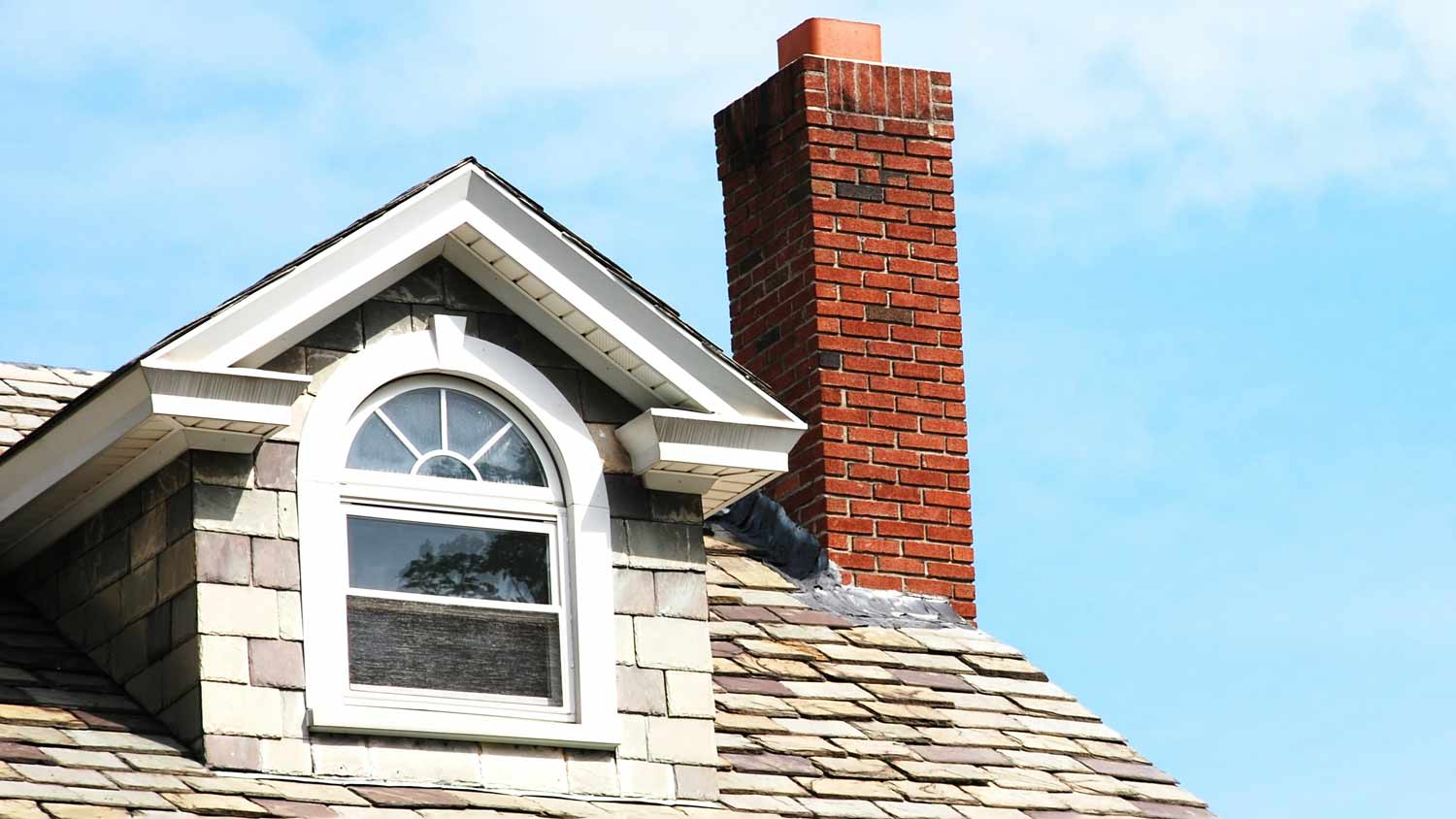 close up of new chimney