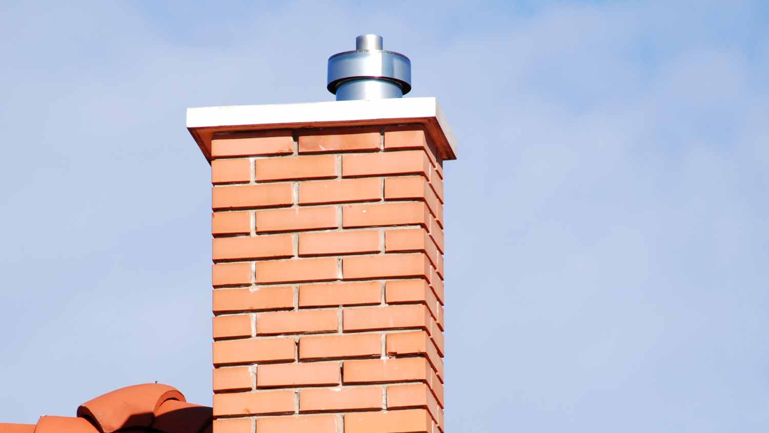 Smoke stacks on the tiled roof