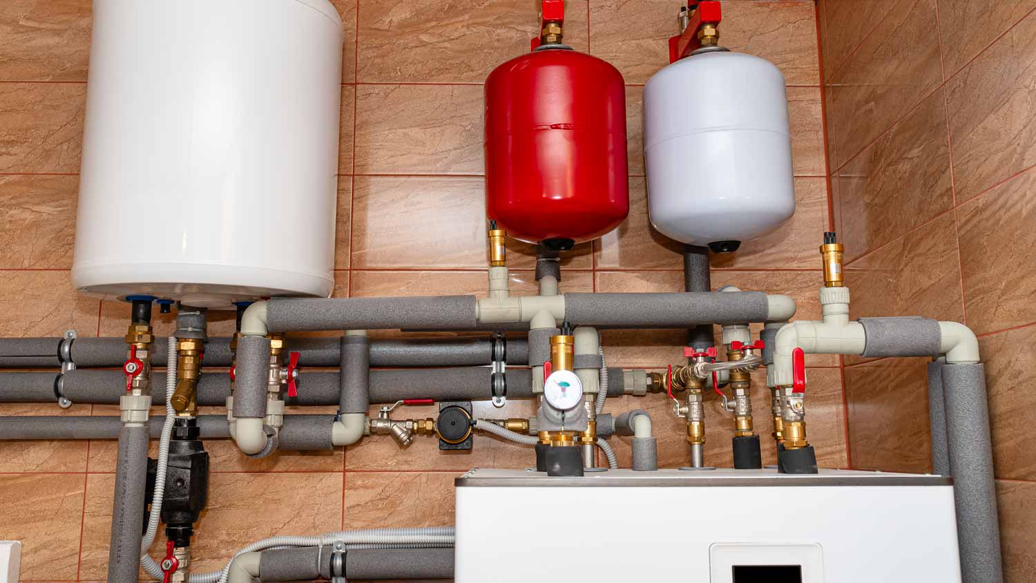 boiler room with expansion tank