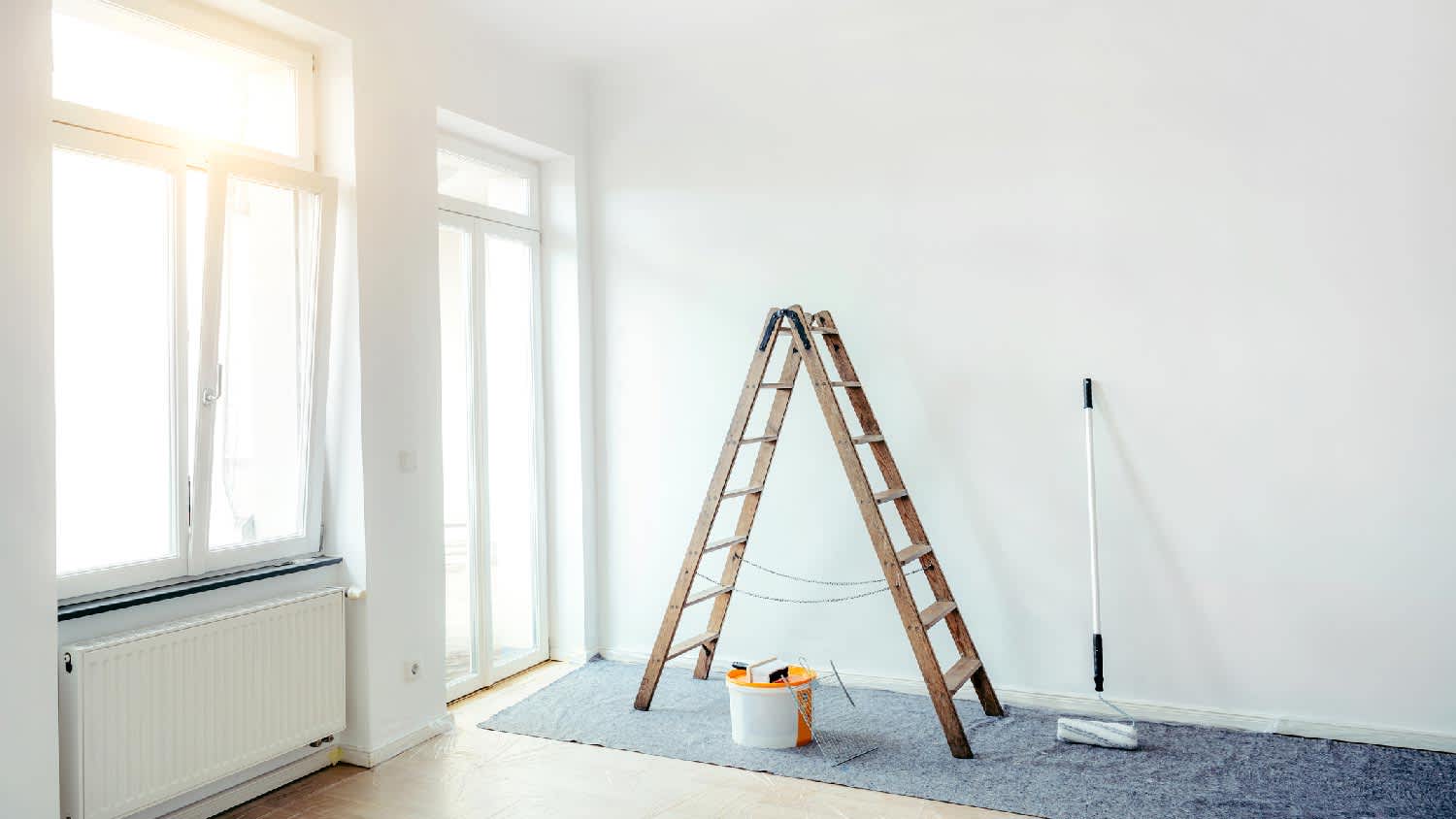 A freshly painted room