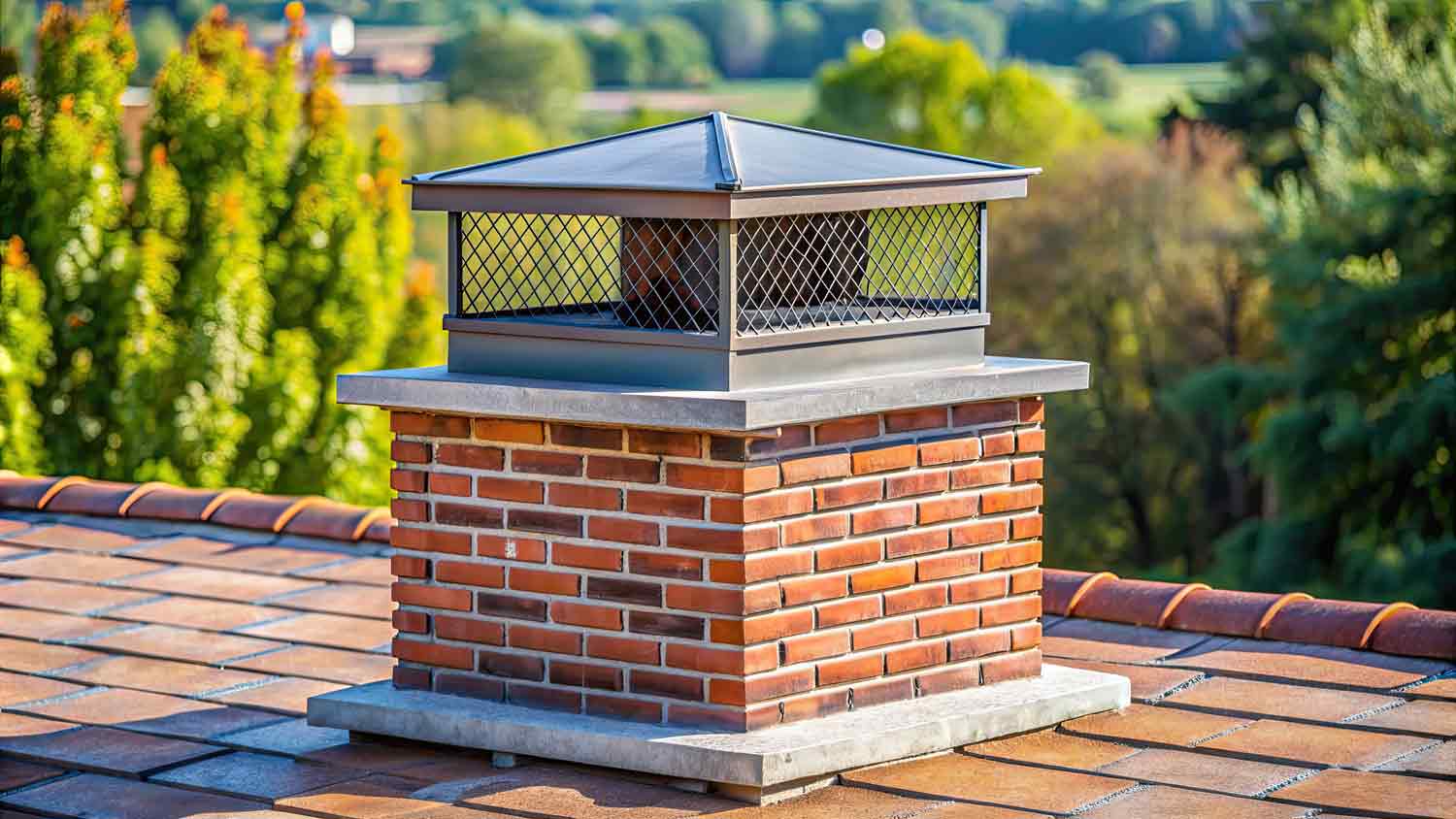 close up of new chimney cap