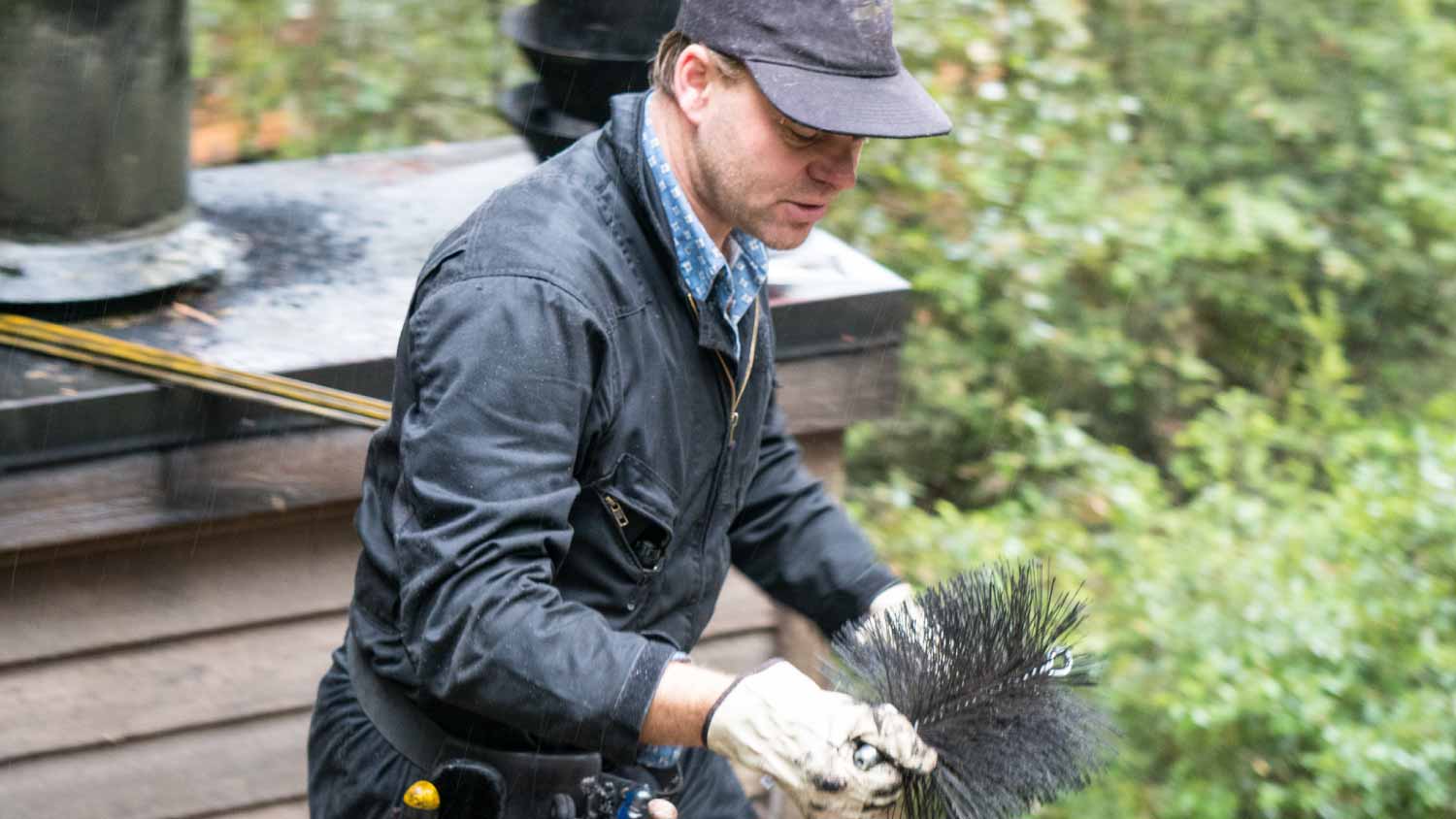 Chimney Sweep cleaning chimney